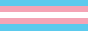 Button with the trans flag, which has five stripes and is baby blue, white, and pink