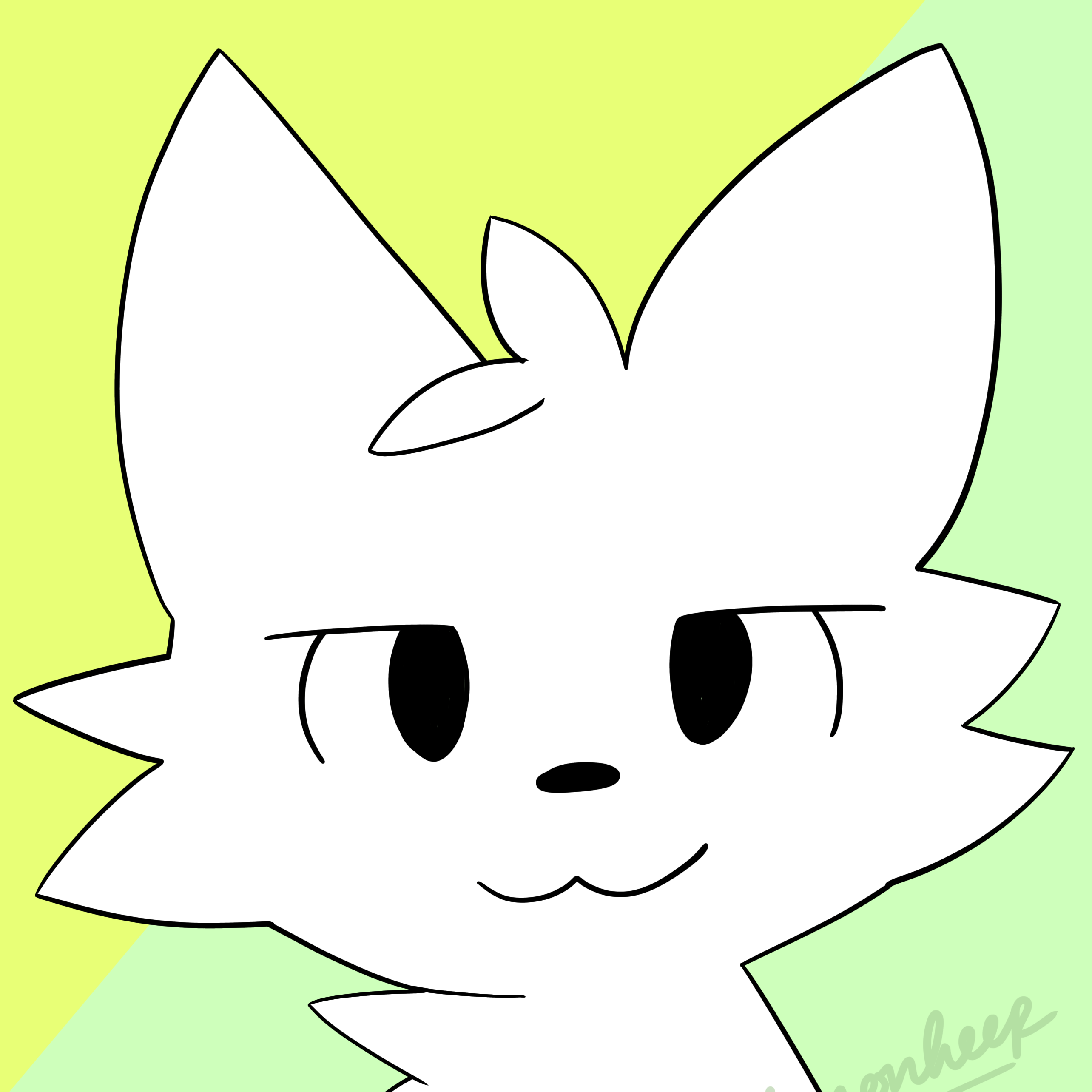 It is a digital artwork of Mauzymice's Silly Cat, who is a simple, cartoony cat with plain, ~floofy~ white fur. They look at you smugly, saying "You upscaled this image, haven't you?," which is shown as the drawing's top caption.